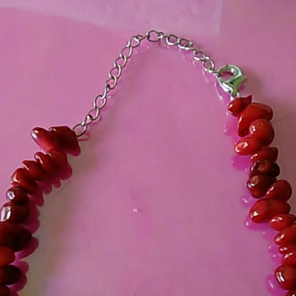 18inch coral beads necklace vintage jewelry